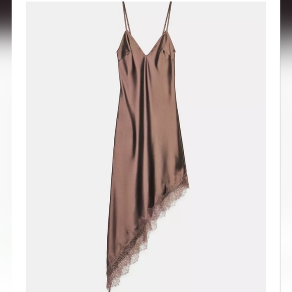 Zara Satin Effect Lace Dress - Picture 5 of 5